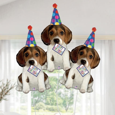 XL 41" Happy Birthday Puppy Shaped Mylar Foil Balloon
