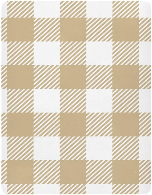 J JOYSAY Khaki Buffalo Plaid Check Fitted Crib Sheet for Boys Girls Baby Crib