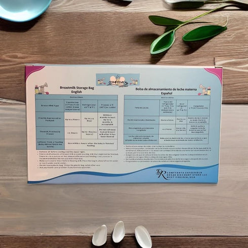 ComfyDaya SafeShield (50 Count). Breastmilk Storage Bags Ready to Use. Pre-sterilize, BPA & BPS-Free, Leak-Proof