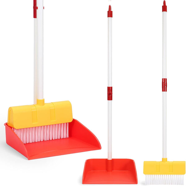 LIMIROLER Kids Cleaning Toy Set Toddlers Broom Dust Pan Set for Housekeeping Pretend