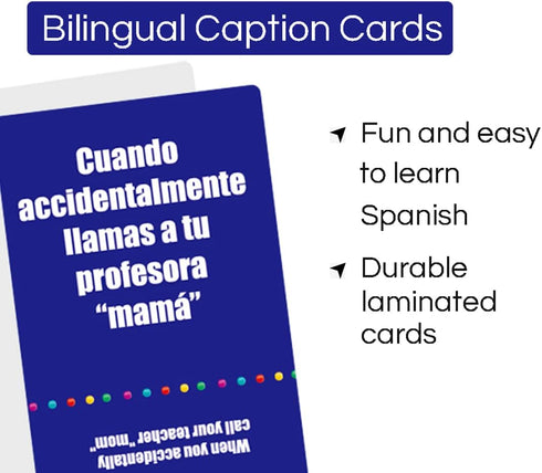 Bilingual Spanish English Meme War Card Game - Funny Cards Family Board Games