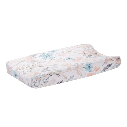 Watercolor Floral & Butterfly Changing Pad Cover for Baby