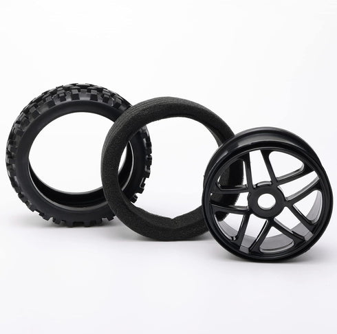 JIUWU High-Performance 4-Pack RC Off-Road 17mm Hex Wheels and Tires, 1/8 Scale RC Vehicle Durable Construction