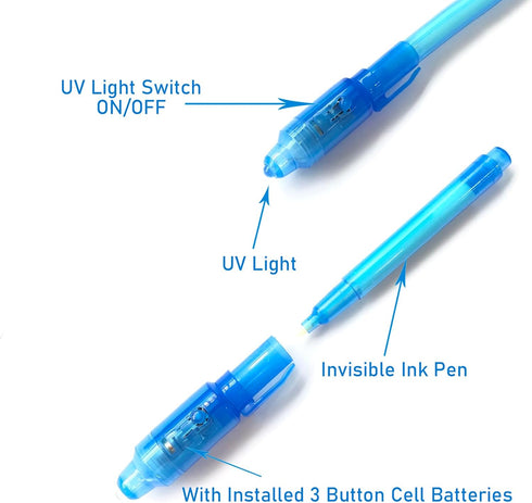 28Pcs SCStyle Invisible Ink Pen with UV Light Magic Marker for Secret Messages, Writing Information for Birthdays