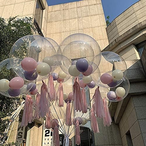 Clear Balloons Large, 10 Pcs Wide Neck Pre-Stretched Big Giant Transparent Bubble Balloons for Stuffing