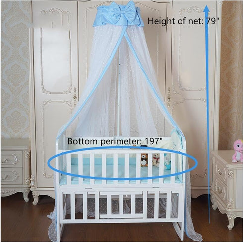 Joylife Blue Baby Canopy Netting for Toddler Bed - Bug Protection