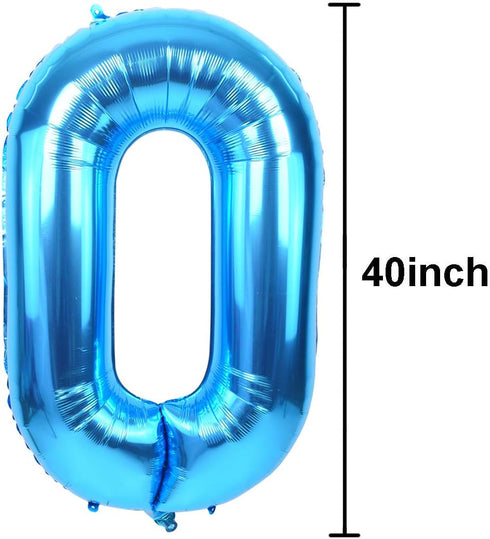 TONIFUL 40 Inch Blue Large Numbers Balloon, 0-9 Birthday Party Decorations, Big Number 3 Balloon for Celebrations