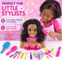 Playset Liberty Imports African American Black Makeup and Hair Styling Doll Head Toy with Real Washable Cosmetic