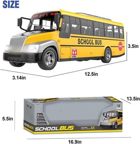 2.4Ghz Liberty Imports RC School Bus - Remote Control Toy Bus with LED Lights, Rechargeable Electronic Vehicle for Kids