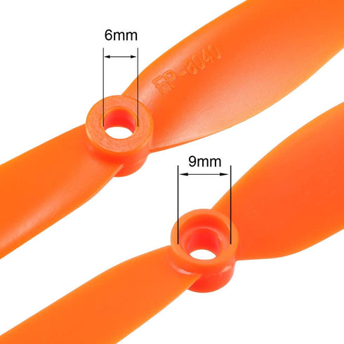 8040 8x4 Inch 2-Vane 10pcs uxcell RC Propellers CW Fixed-Wing for Airplane Toy, Nylon Orange with Adapter Rings