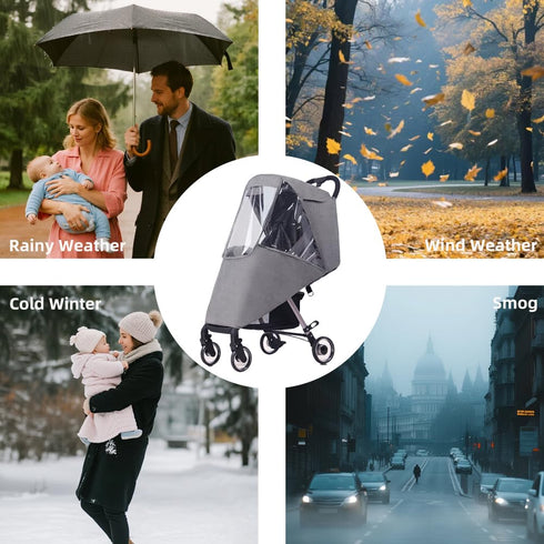 Lydomie Stroller Rain Cover, Baby Travel Weather Shield Windproof and Waterproof Protect from Dust and Snow, Universal
