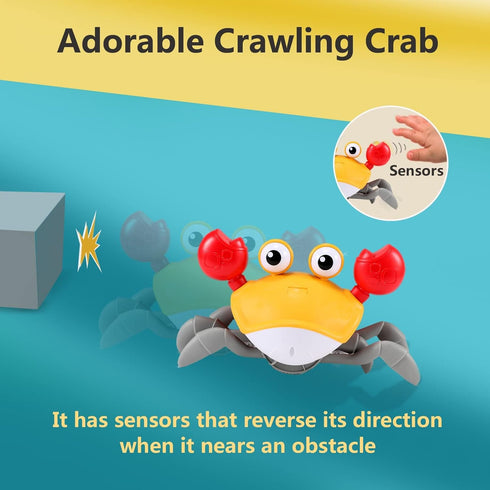 Tummy Crawling Crab Baby Toy Gifts: Time Toys Walking Dancing Cute Essentials Electric Induction Sensory Stuff Moving