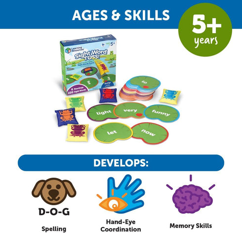 Learning Resources Sight Word Games Toss, Educational Games for Ages 5+, Birthday Gifts for Kids