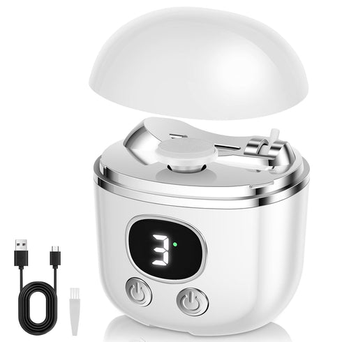 PHWRECZ Electric Nail Clippers, Automatic Nail Trimmer with 3 Speed Adjustment 2 .5X