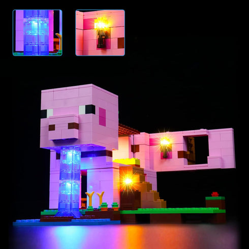 BrickBling Light Kit for Lego Minecraft Pig House 21170 Playset, Creative Lighting for Lego Pig House