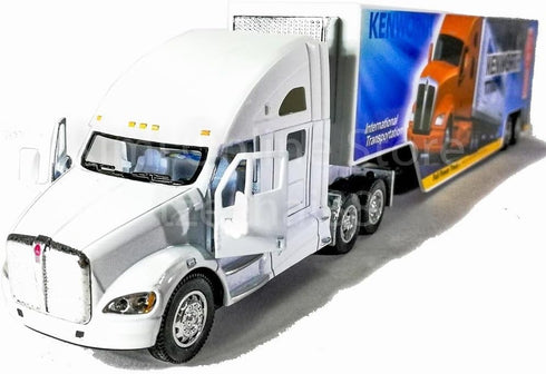 KiNSMART Kenworth T700 Container Truck, 1:68 Scale, Die Cast Metal Model, White