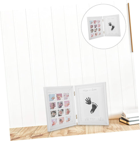 LIFKOME Newborn Picture Frame Handprint and Footprint Kit Meaningful Growth Photo Display for and Home Decor