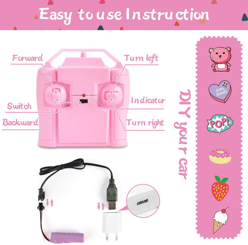 NQD Remote Control Car, Rechargeable Racing Cars 1:16 Scale, 80 Min Play, 2.4Ghz Off Road Trucks for 3-Year-Old Girls