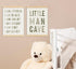 ULEGIE 2 Pack 12 16 Inches Boy Nursery Decor Posters Framed with Wood Hanger, Little Man Cave Sign for Boys Kids, Boys