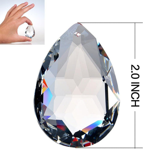 10pcs 50mm H&D Chandelier Crystal Prisms Pendants - Clear Crystal Teardrops Parts