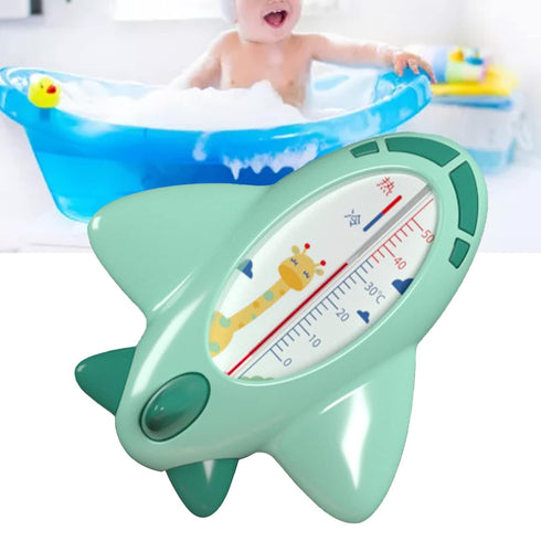 Green Airplane Baby Bath Thermometer for Accurate Water Temperature