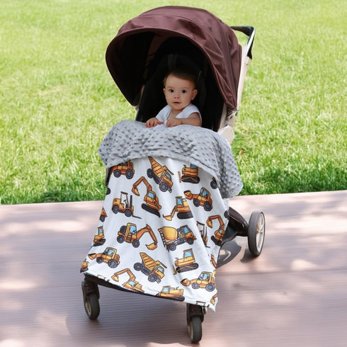 FIGEPO 30 40 Inch 1) New Born Baby Boy Double Layer Fuzzy Nursery Toddler Blanket - Soft Minky Daycare With Dotted