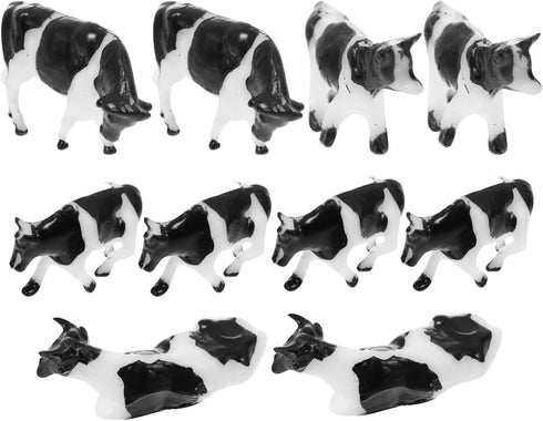 Toyvian Dairy Cow Kids Toys - 20 PCS Mini Cattle Plastic Cow Figurines, Farm Animal Collectibles