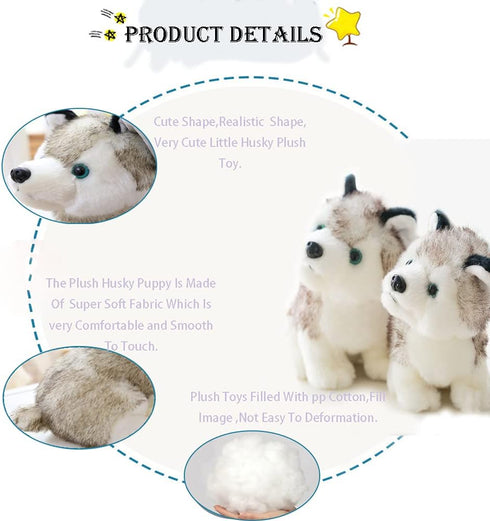 9.8-Inch Cute Stuffed Husky Dog Plush Toy - Perfect Gift for Kids