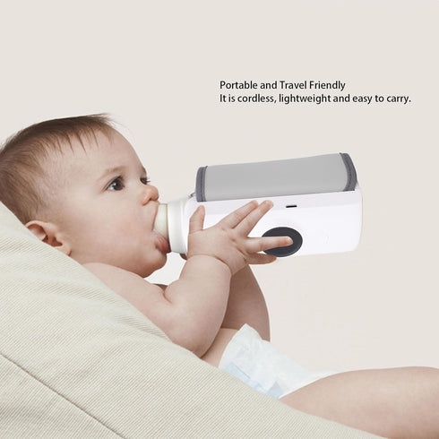 Portable Bottle Warmer, USB Rechargeable Travel Bottle Warmer with Smart Constant Temperature for Milk