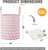 TECHMILLY Large Storage Basket - Collapsible Laundry Hamper with Long Handles, Toy Bins for Nursery, Kids Room Décor