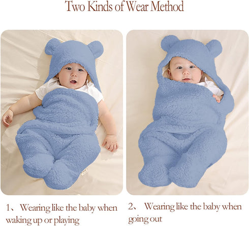 0-6 Nunibum Baby Swaddle Blanket Boys Girls Cute Bear Plush Essential Receiving Blanket Ultra-Soft Newborn Registry