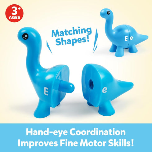 Matching Letters Counting Dinosaur Toys, Double-Sided ABC Alphabet Preschool Learning Sorting Educational Toy Sets