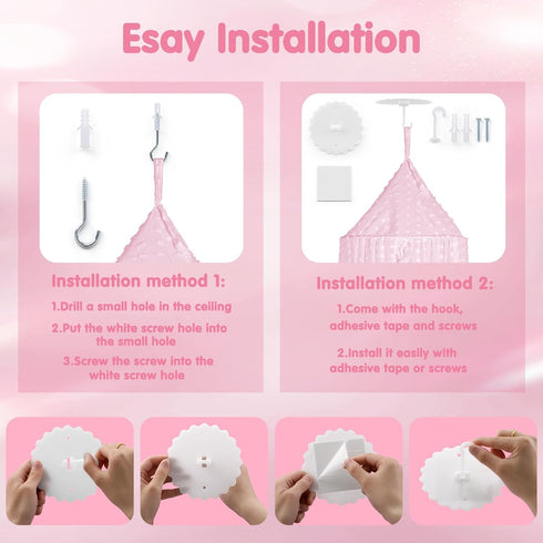 jiangcha Bed Canopy for Girls - Princess Bed Canopy - Crib Canopy for Boys and Girls Bedroom Decor, Suitable for Use