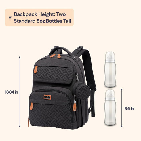 Backpack BabbleRoo Diaper Bag - Travel Large Baby Diaper Bag with Changing pad, Waterproof Baby Bags for Mom & Dad