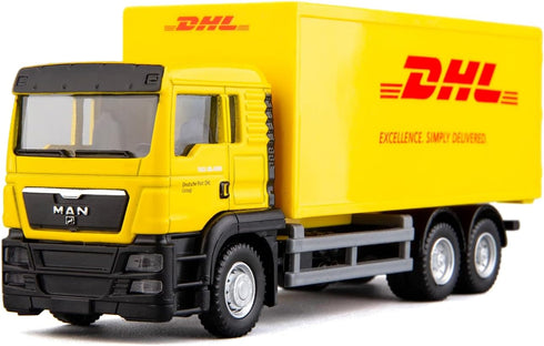 BDTCTK Compatible DHL Container Truck Car Model Toy Cars, Zinc Alloy Die-Cast Vehicles for Kids Gift