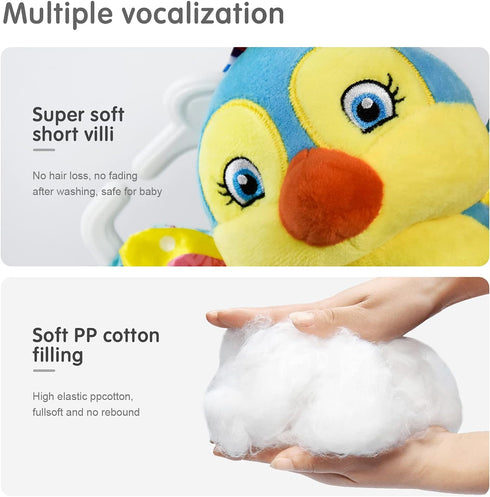 TOMMYHOME 3 Baby Rattles Toys with Teether,Bed Bell for Toddler in pram,Gifts for Baby Aged Months or More (Bird)