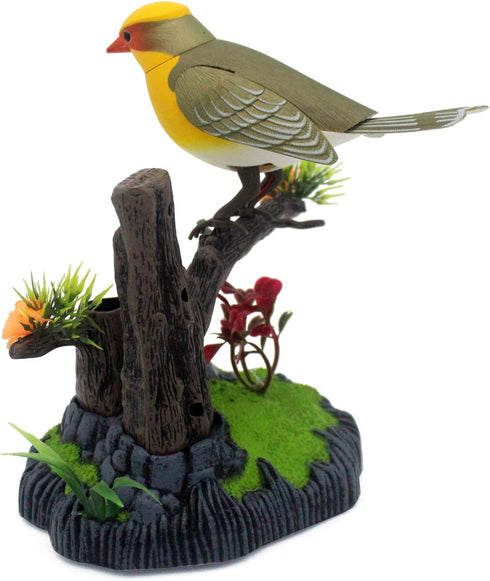 Tipmant Cute Electronic Pets Simulation Sparrow Bird, Move Chirp Pen Holders, Office Home Decor Ornament