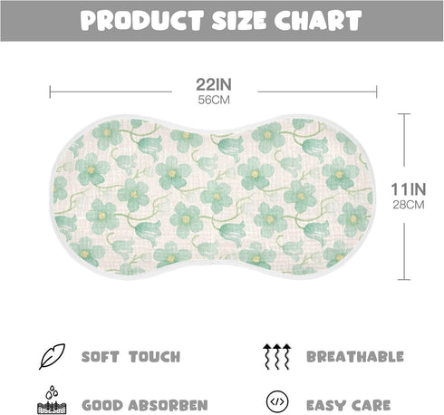 decor gift 4 Pack 22x11in Cotton Newborns Burp Cloths Easy Care Mint Green Flowers Baby Rags for Unisex Babies