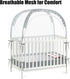 PandaEar Pop Up Crib Tent to Keep Baby from Climbing Out, Breathable Crib Net Mesh Canopy, Babies Crib Cover