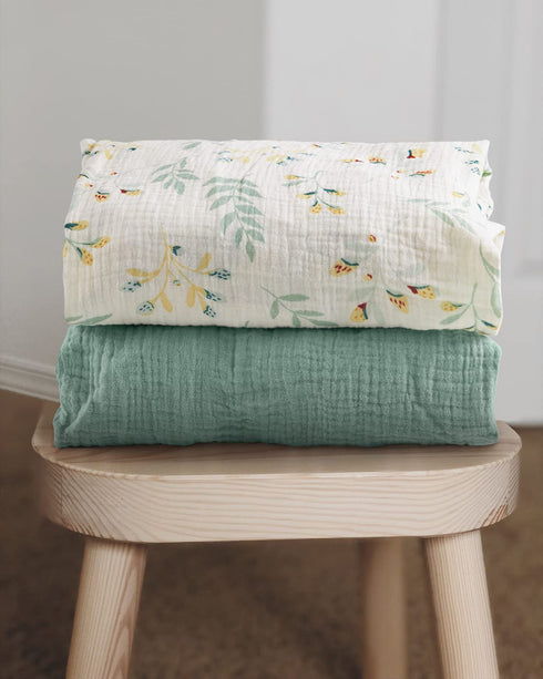 Pack Pack 2 Pack(Roman Blissful Diary Muslin Mini Crib Sheets, and Play Mattress Sheets Fitted for N Play, Soft Cotton