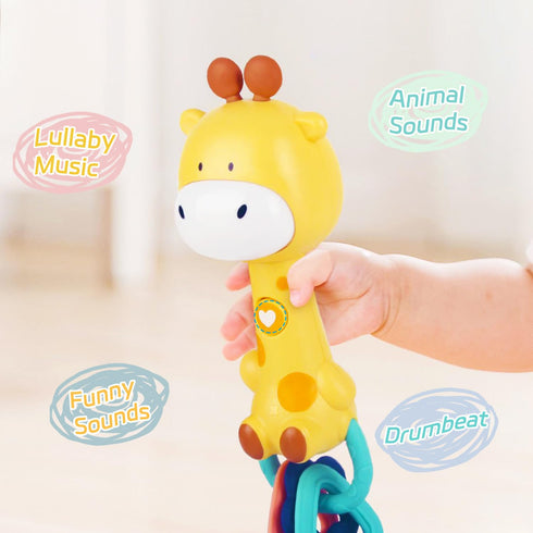 Baby Music Rattle Toy - Teething Toy for Infants 6-12-18 Months, Sensory Toys for Baby Boy Girl Gifts (Giraffe)