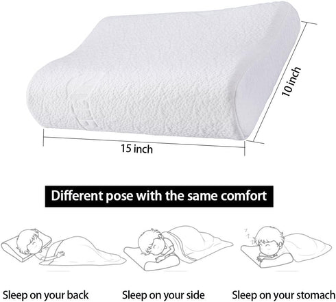 FMS Soft Comfy Memory Foam Contour Pillow for Children, Removable Case