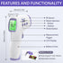 No-Touch Forehead Thermometer for Adults and Kids, Digital with Fever Alarm, 3 Backlit, 32 Memories