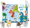Dinomini Giant World Map Puzzle for Kids - with Interactive Standing Figures