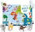 Dinomini Giant World Map Puzzle for Kids - with Interactive Standing Figures