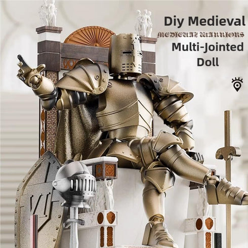 Osmanthus bloom T13,Dummy 13 Medieval Action Figures,Knight Armor Action Figure,Multi-Jointed Movable Robot Mannequin