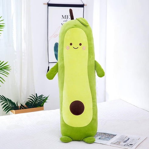 MMTTAO Long Avocado Stuffed Animal, 22 Inch Plushies Squishy Snuggle Toy, Kawaii Food Shaped Hugging Pillow for Kids