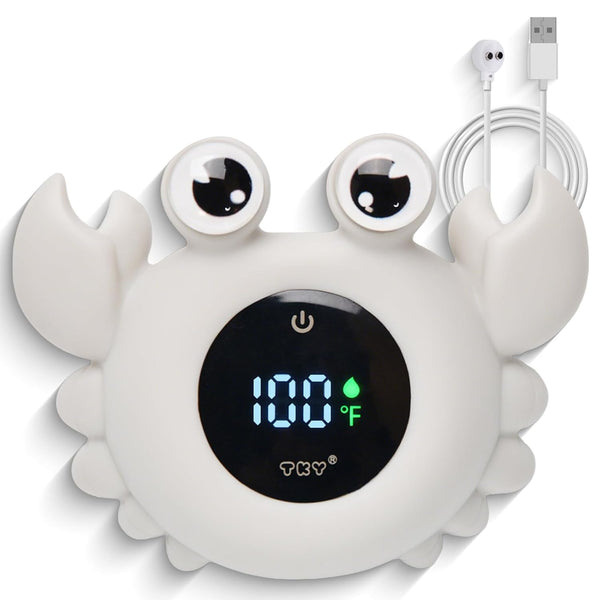 TKY Crab Baby Bath Thermometer Toy - Digital Floating Water Thermometer with LED