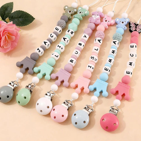 Personalized Koala Pacifier Clip with Name Custom Baby Pacifier Clip Binky Clips for Baby Birthday Christmas Gift