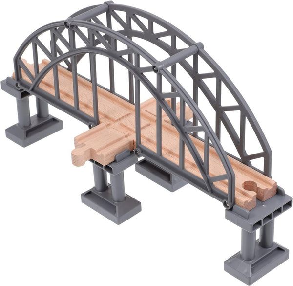 Train Bridge Model, Wooden Train Track Accessories Cross Railway Toys Train Scene